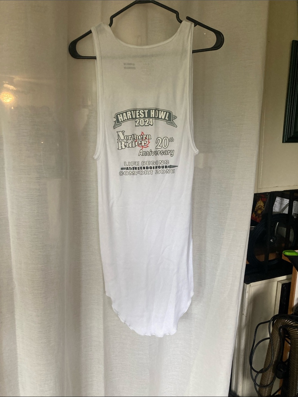 Northern Rider White Ribbed Tank Top with Red Accent - Picture 5 of 5